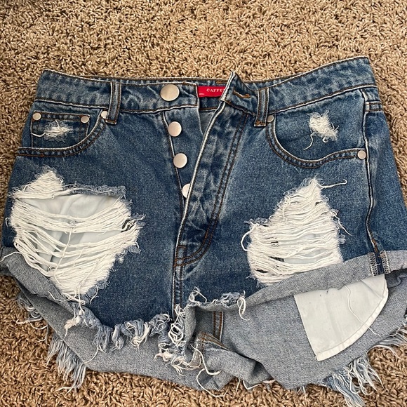 High Waisted Jean Shorts From Caffeine 